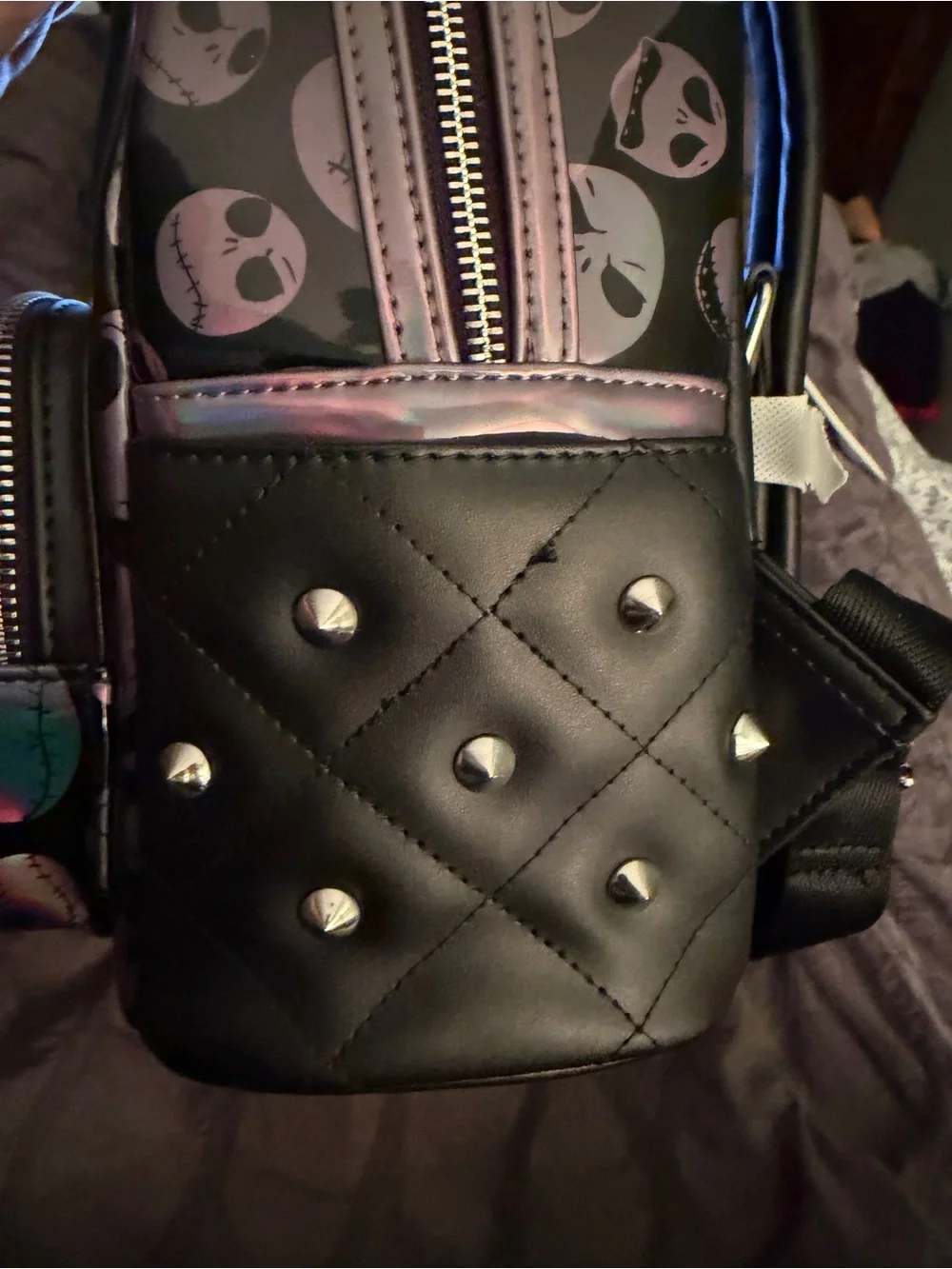 Loungefly Black Holographic Jack Skellington Mini Backpack
